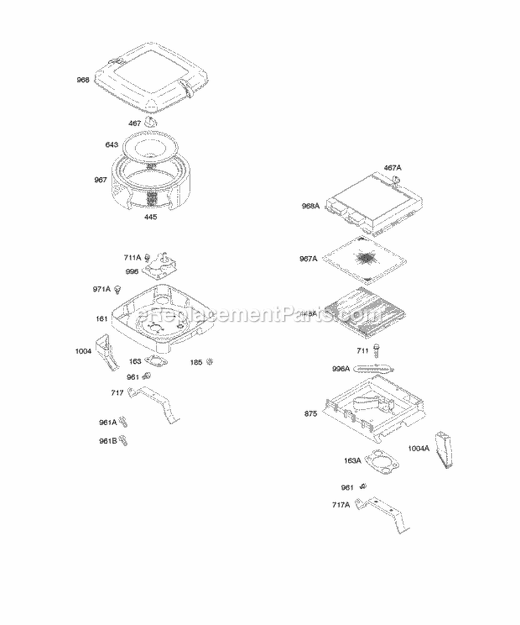 Air Cleaners Diagram and Parts List for 294772-0320-01  Briggs and Stratton Engine